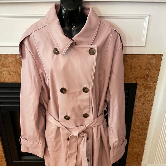 Badgley Mischka Blush Vegan Leather Trench- NWT - Picture 6 of 16